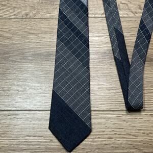 Vintage Sears Mens Store Mens Tie Blue Geometric (A23)